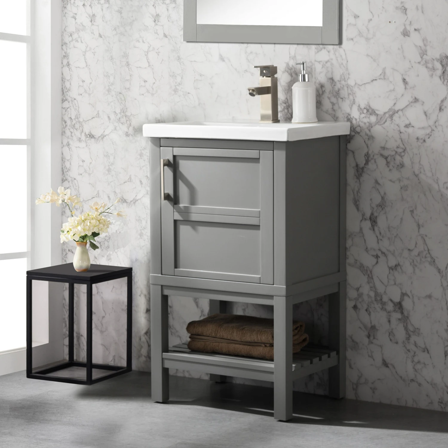 Www.urbanfurnishing.net Bailey 20" Single Bathroom Vanity Set - Gray 20" - 36" Vanities 4 Www.urbanfurnishing.net Bailey 20" Single Bathroom Vanity Set - Gray 20" - 36" Vanities