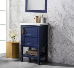 Www.urbanfurnishing.net Bailey 20" Single Bathroom Vanity Set - Navy Blue