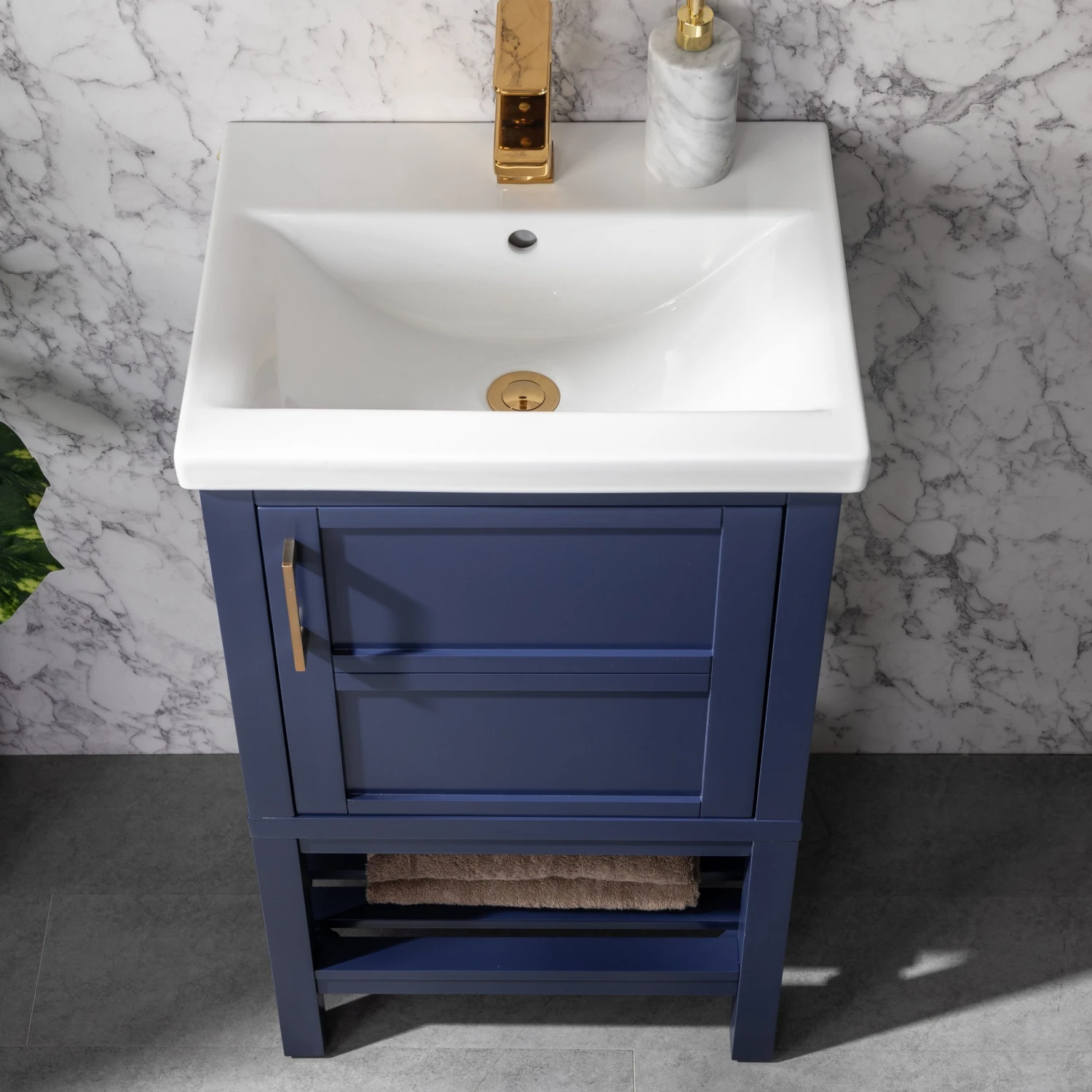 Www.urbanfurnishing.net Bailey 20" Single Bathroom Vanity Set - Navy Blue 5 Www.urbanfurnishing.net Bailey 20" Single Bathroom Vanity Set - Navy Blue