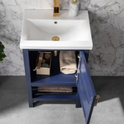 Www.urbanfurnishing.net Bailey 20" Single Bathroom Vanity Set - Navy Blue 20 Www.urbanfurnishing.net Bailey 20