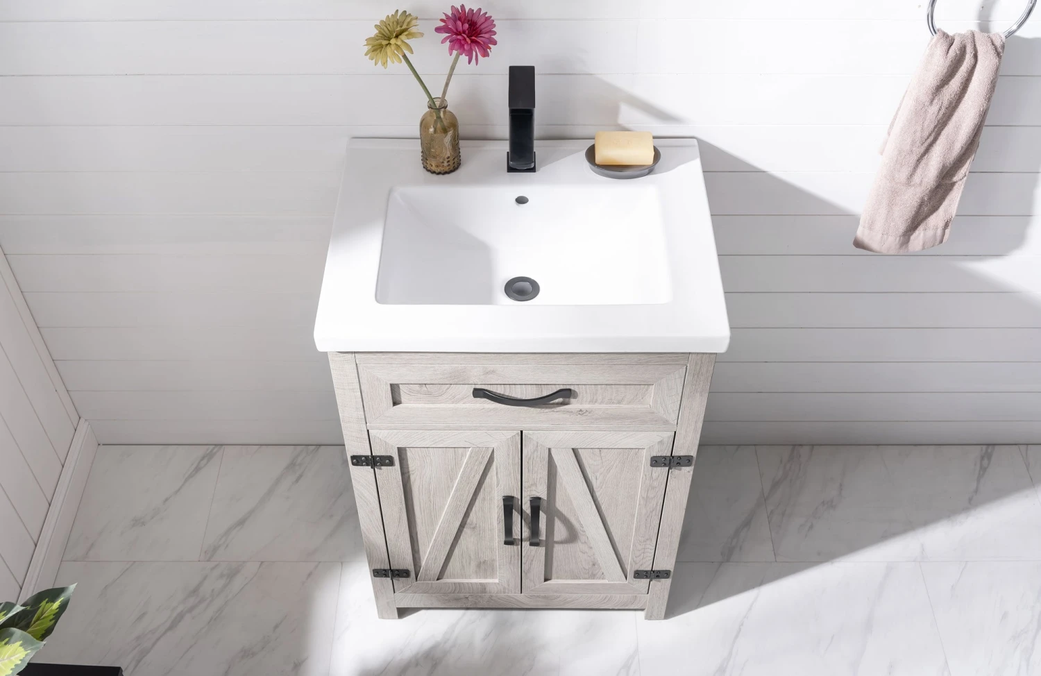 Www.urbanfurnishing.net All Bathroom Vanities Ethan 24" Modern Farmhouse Bathroom Vanity Set - Gray Wash 9 Www.urbanfurnishing.net All Bathroom Vanities Ethan 24" Modern Farmhouse Bathroom Vanity Set - Gray Wash