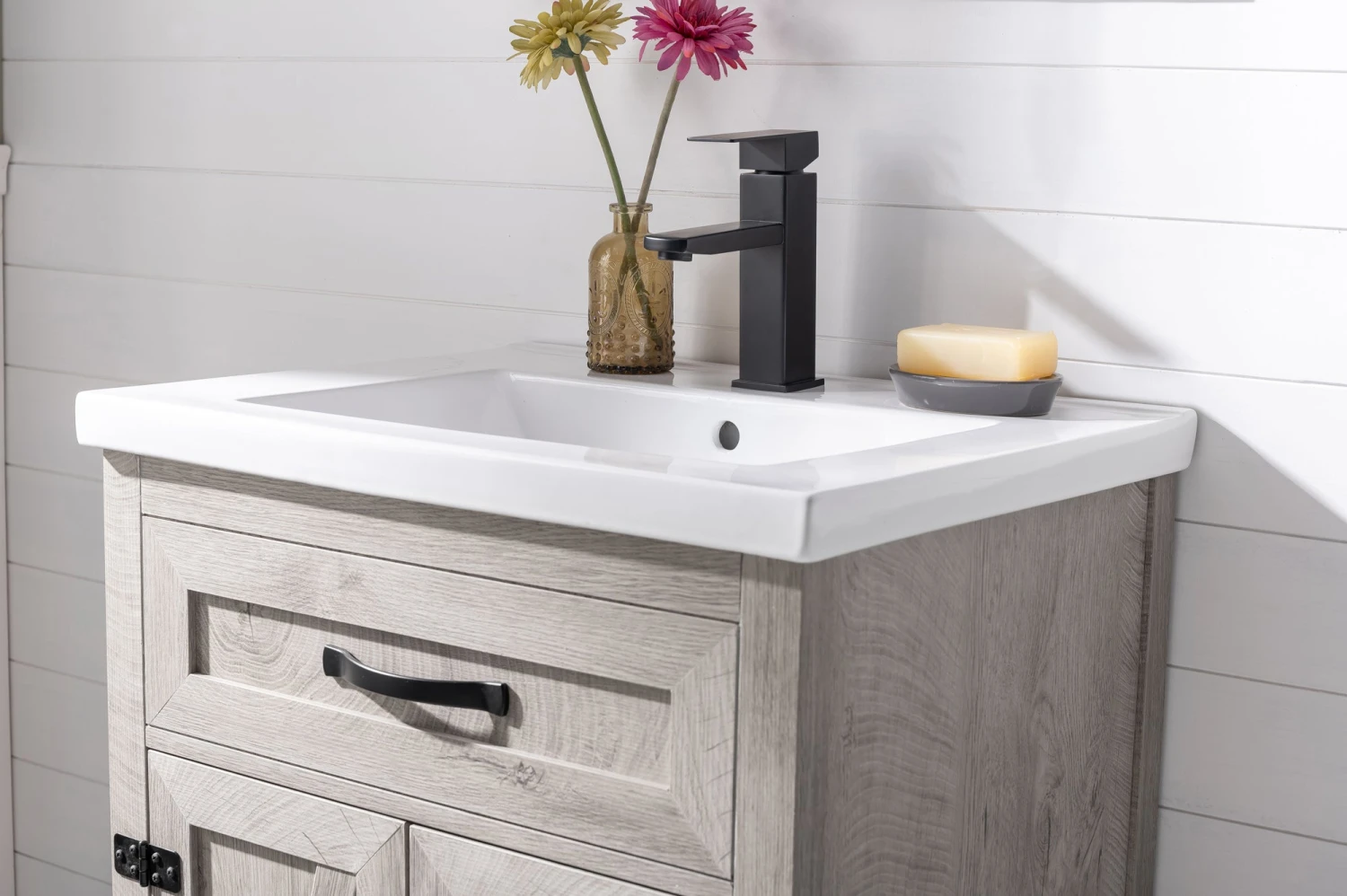 Www.urbanfurnishing.net All Bathroom Vanities Ethan 24" Modern Farmhouse Bathroom Vanity Set - Gray Wash 11 Www.urbanfurnishing.net All Bathroom Vanities Ethan 24" Modern Farmhouse Bathroom Vanity Set - Gray Wash