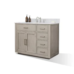 Www.urbanfurnishing.net Grace 42" Mid-century Vanity Set With Carrara White Quartz Top - Antique Gray Oak (SOLD OUT) All Bathroom Vanities 20 Www.urbanfurnishing.net Grace 42