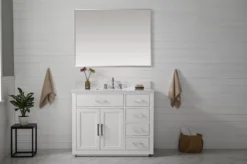 Www.urbanfurnishing.net Grace 42" Vanity Set With Carrara White Quartz Top - White (SOLD OUT)