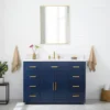 Www.urbanfurnishing.net All Bathroom Vanities Grace 48" Vanity Set With Carrara White Quartz Top - Navy Blue