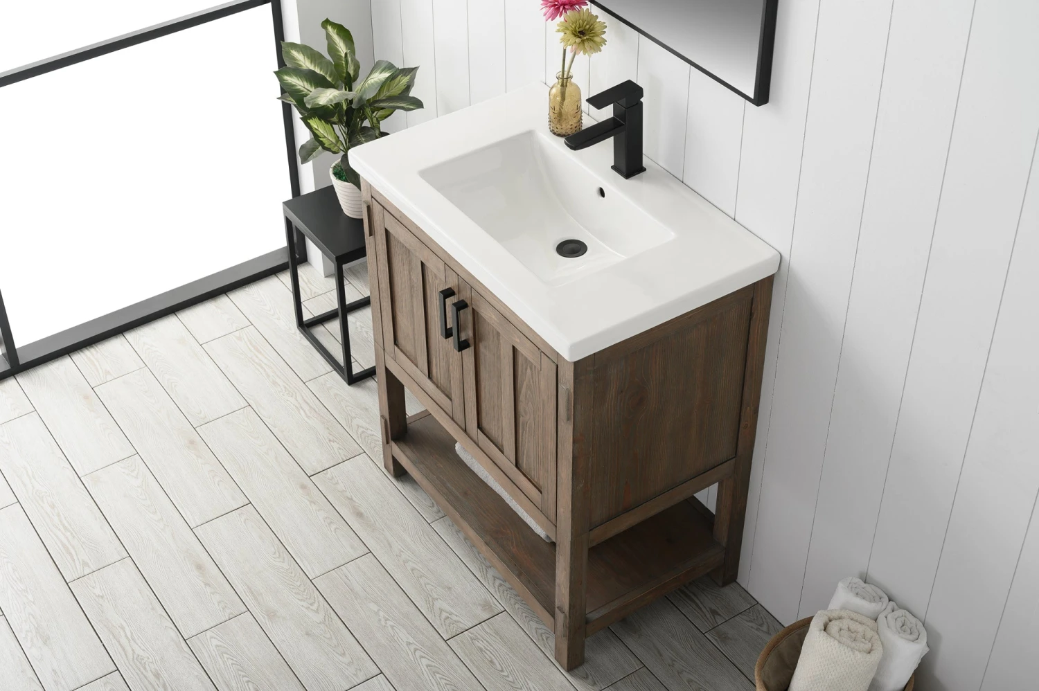 Www.urbanfurnishing.net All Bathroom Vanities Harvey 30" Single Bathroom Vanity Set - Brown Spruce 7 Www.urbanfurnishing.net All Bathroom Vanities Harvey 30" Single Bathroom Vanity Set - Brown Spruce