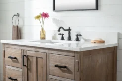 Www.urbanfurnishing.net Harvey 42" Rustic Modern Farmhouse Vanity With Carrara White Top - Brown Spruce (SOLD OUT) All Bathroom Vanities 44 Www.urbanfurnishing.net Harvey 42