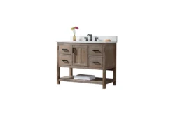 Www.urbanfurnishing.net Harvey 42" Rustic Modern Farmhouse Vanity With Carrara White Top - Brown Spruce (SOLD OUT) All Bathroom Vanities 47 Www.urbanfurnishing.net Harvey 42