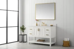 Www.urbanfurnishing.net All Bathroom Vanities Henry 48" Modern Style Vanity With Carrara White Top - White
