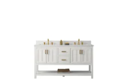 Www.urbanfurnishing.net All Bathroom Vanities Henry 60" Modern Style Vanity With Carrara White Top - White 39 Www.urbanfurnishing.net All Bathroom Vanities Henry 60