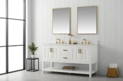 Www.urbanfurnishing.net All Bathroom Vanities Henry 60" Modern Style Vanity With Carrara White Top - White 25 Www.urbanfurnishing.net All Bathroom Vanities Henry 60