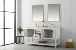 Www.urbanfurnishing.net All Bathroom Vanities Henry 60" Modern Style Vanity With Carrara White Top - White 26 Www.urbanfurnishing.net All Bathroom Vanities Henry 60