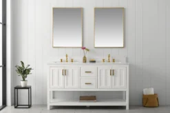Www.urbanfurnishing.net All Bathroom Vanities Henry 60" Modern Style Vanity With Carrara White Top - White
