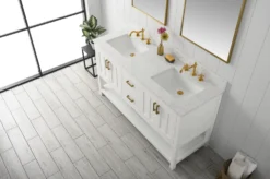 Www.urbanfurnishing.net All Bathroom Vanities Henry 60" Modern Style Vanity With Carrara White Top - White 27 Www.urbanfurnishing.net All Bathroom Vanities Henry 60