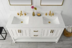 Www.urbanfurnishing.net All Bathroom Vanities Henry 60" Modern Style Vanity With Carrara White Top - White 28 Www.urbanfurnishing.net All Bathroom Vanities Henry 60