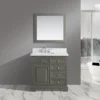 Www.urbanfurnishing.net Rochelle 36" Vanity Set With White Italian Carrara Marble Top - Distressed Gray All Bathroom Vanities