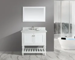 Www.urbanfurnishing.net Silvia 36" Vanity Set With White Italian Carrara Marble Top - White All Bathroom Vanities
