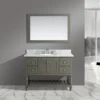 Www.urbanfurnishing.net All Bathroom Vanities Silvia 48" Vanity Set With White Italian Carrara Marble Top - Distressed Gray