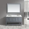 Www.urbanfurnishing.net Silvia 60" Vanity Set With White Italian Carrara Marble Top - Charcoal All Bathroom Vanities
